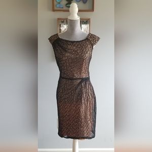 Eva Franco Black and Copper Sheath Dress